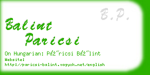 balint paricsi business card